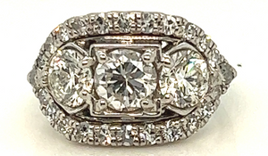 Plat JA Custom Vintage 3 Rd Diamond Ring