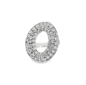 14W Open "O" Wavy Pave Diamond Ring 1.75cttw
