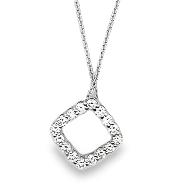 18W Pave' Diamond Kite Shape Pendant