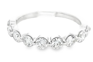 14W 9 Rd Lab Grown Diamond Single Shared Prong Band Size 7