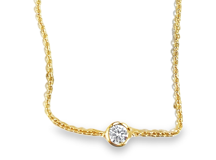 14Y .53ct RBC LG Diamond Bezel Set Bracelet with Adj Chain