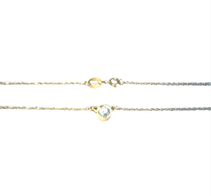 14Y .25ct Rd Bezel Set Lab Grown Diamond Pendant on Cable 16-18"