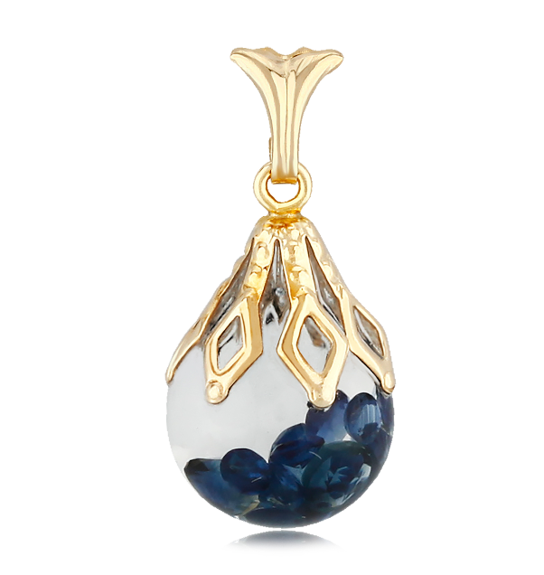 14Y 10mm Floating Sapphire Pendant with 18" Chain