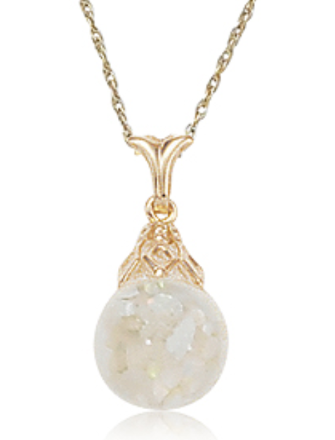 14Y 10mm Floating Opal Pendant with 18" Chain