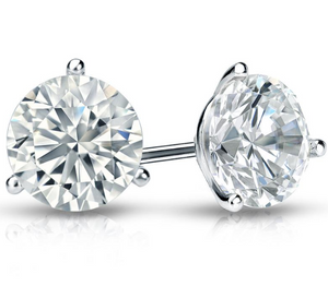 14W Round Martini Diamond Stud Earrings