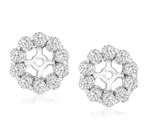 14W Round Brilliant Cut Diamond Shared Prong Jackets for ~4mm Stone