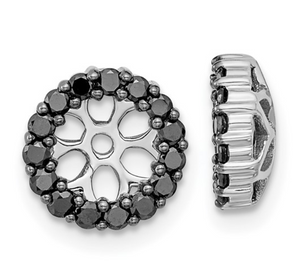 14W Shared Prong Black Diamond Earring Jackets
