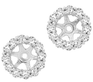14W Round Brilliant Cut Diamond Shared Prong Jackets for ~5mm Stone