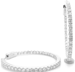 14W 1.25" Round In/Out Diamond Hoops