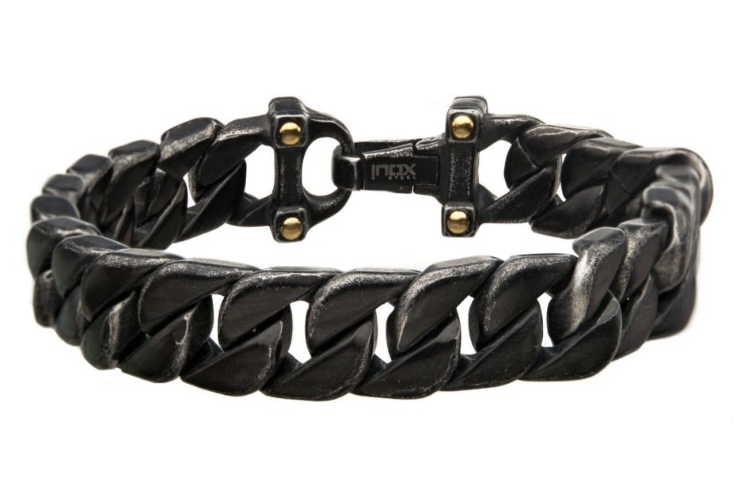 St. St. 8.25" Men's Metal Curb Chain Link Bracelet w/ clasp