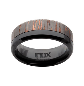 Etched Niobium SuperConductor Black Zirconium CF Ring sz 10.5