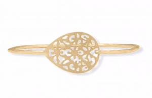 14K Gold Plated Sterling Silver Filigree Bangle Bracelet