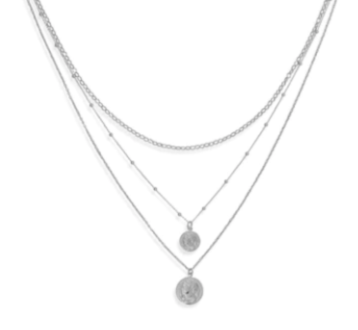 SS Roman Coin Dbl Necklace