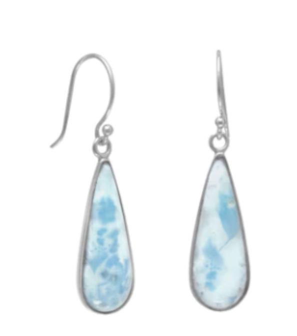 SS Larimar Pear Drop Earrings