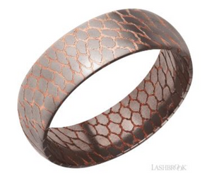 Superconductor Noir Domed 7mm Band with Bead Etched Finish