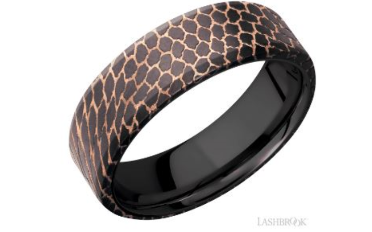 Superconductor Noir 8mm Bevel Band with Zirconium Sleeve