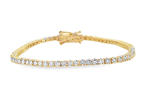 14Y Round Lab Created Diamond Eternity Line Bracelet