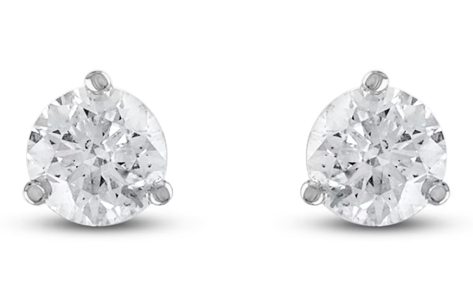 14W 3.7mm .42ct Round Diamond Martini Earrings