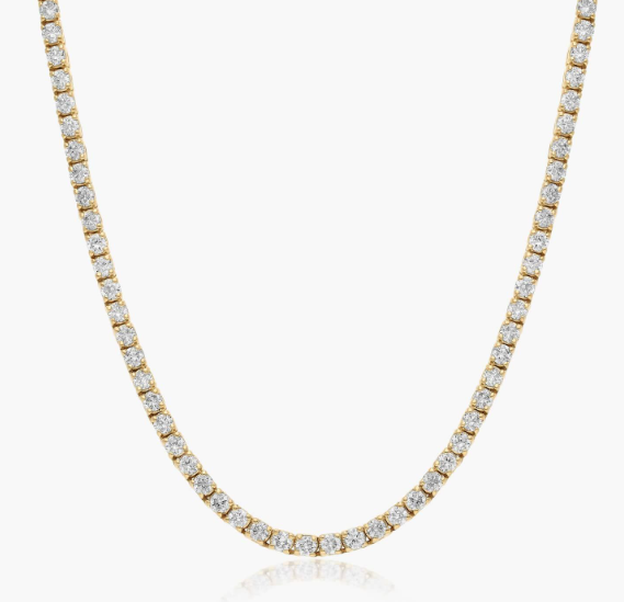 14Y 11.45ctw Natural Diamond Tennis Necklace
