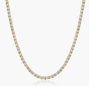 14Y 11.45ctw Natural Diamond Tennis Necklace