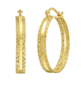 14Y Sparkle Spring Hoops with Hinged Clasp