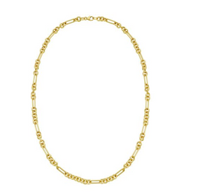 14Y 18" Polished Five Rounds and 1 Paperclip Link Fancy Chain with Lobster Clasp