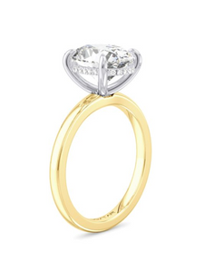 14TT Oval Cut Solitaire With Hidden Halo For 2.00ct/10x8mm sz 6