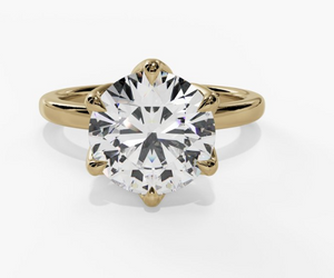 14Y Round Petal Head Solitaire Semi Mount Engagement Ring sz 6