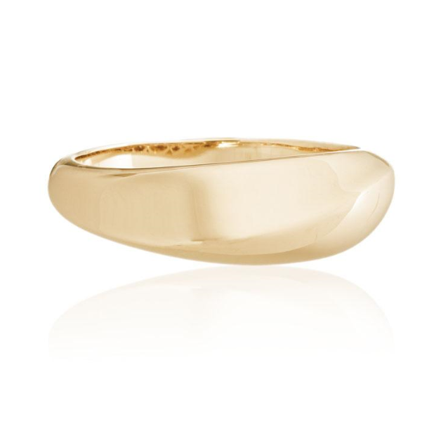 14Y Tapered Gold "Sculpted Juniper" Ring sz 7