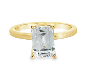 14Y Emerald Petal Head Solitaire Semi Mount Engagement Ring sz 6
