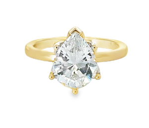 14Y Pear Petal Head Solitaire Semi Mount Engagement Ring sz 6