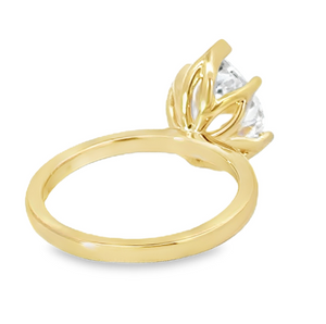 14Y Pear Petal Head Solitaire Semi Mount Engagement Ring sz 6