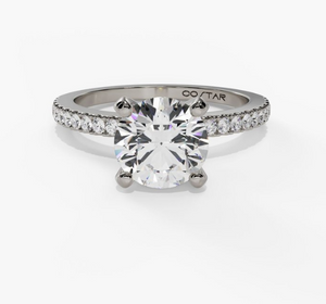 14W .75 French Pave Diamond Semi Mount Engagement Ring sz 6