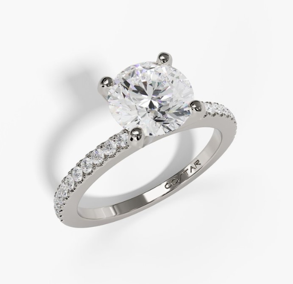 14W .75 French Pave Diamond Semi Mount Engagement Ring sz 6