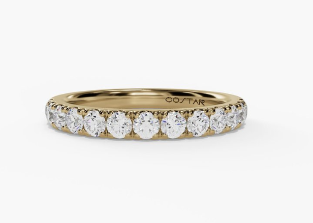 14Y 1.00ctw French Pave Diamond Wedding Band sz 6