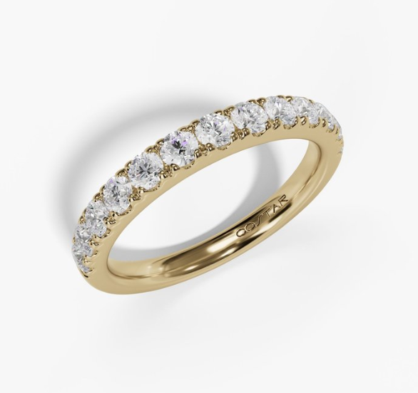 14Y 1.00ctw French Pave Diamond Wedding Band sz 6