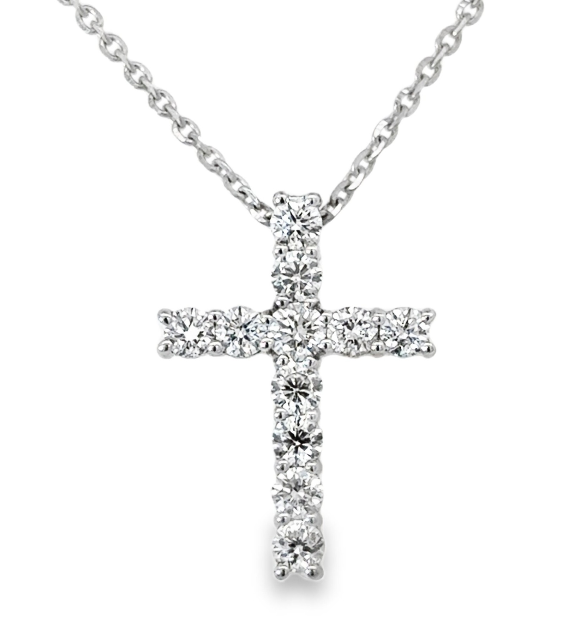 14W .73ctw Lab Grown Diamond Cross Pendant