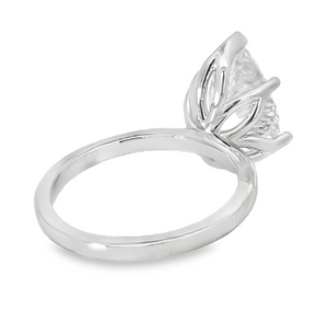 14W Pear Petal Head Solitaire Semi Mount Engagement Ring sz 6