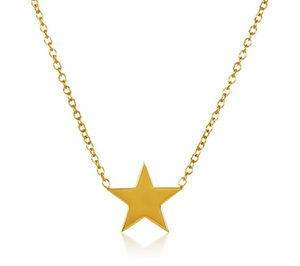 Sterling Silver 18Y Vermeil Baby Star Necklace