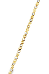 14Y 1.81ctw Cushion Shaped Alternating Solid and Bezel Set Round Diamond Bracelet