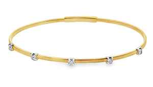 14TT .28ctw Herringbone Style Bracelet with 5 Round Diamonds