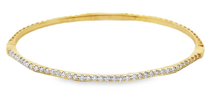 14Y .96ctw Scalloped Round Diamond Bangle
