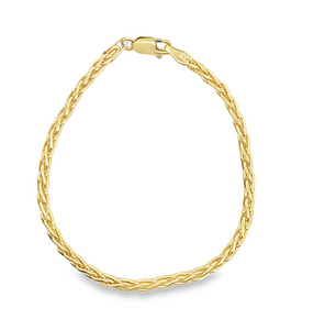 14Y 2.9mm Rounded Wheat Style Bracelet 7"