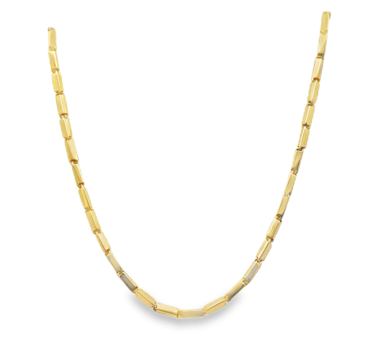 18Y Squared Rectangular Bar Necklace 17"
