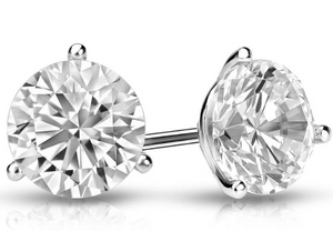 14W .75ctw 4.5mm Round Martini Set Diamond Stud Earrings