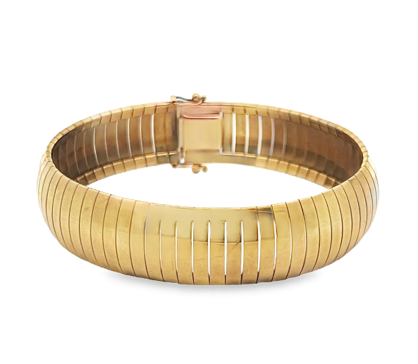 14Y 14.25mm Flexible Rectangular Link Bangle Bracelet 7.25"