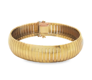 14Y 14.25mm Flexible Rectangular Link Bangle Bracelet 7.25"
