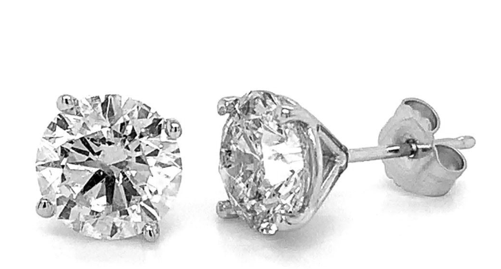 14W .80ctw G/SI2 4.65mm 4 Prong Diamond Stud Earrings
