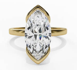 14Y Lab Grown Marquise Split with Shank Engagement Ring sz 6