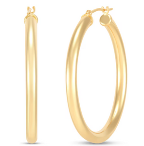 14Y 1 3/4" Round 3.3mm Hoop Earrings